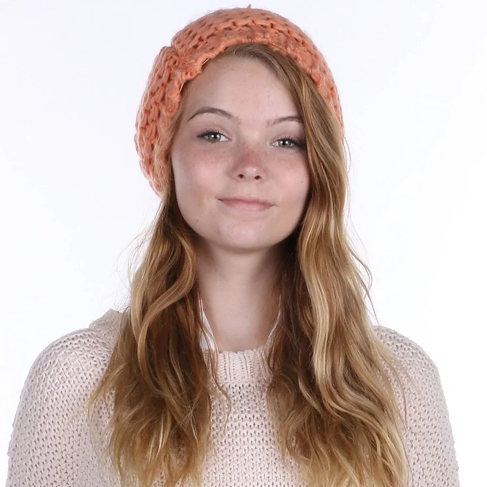 Pom Pom Oversized winter Knit Orange Hat - Picture 4 of 4